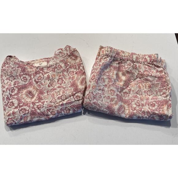 Anokhi Floral Print Pajama Set Women’s Size Small Lounge Set Tank Cropped Pants - Picture 1 of 12